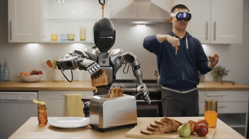 Human teleoperation of a robot